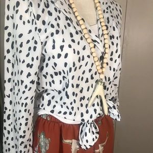 Animal print women’s shirt, Dalmatian print shirt
